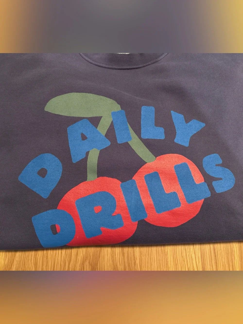 Daily Drills Limited Edition 300K Cherry Oversized Crew - Navy Size M/L NWOT